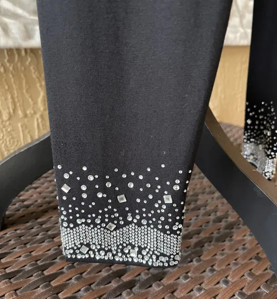 Gardy Rhinestone Covered Ankle Legging-692