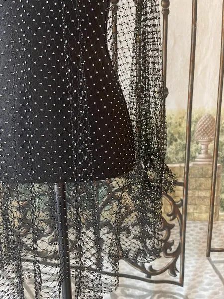 Gardy Long Rhinestone Mesh Top-9812