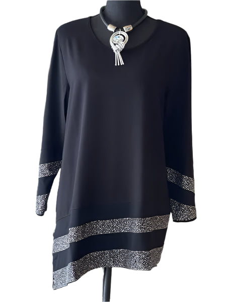 Gardy Rhinestone and Mesh Lined Tunic-8995