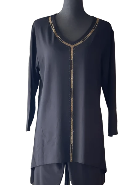 Gardy Rhinestone Striped Tunic-8983