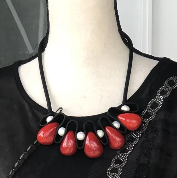 OC Pearl Rose Necklace-NKL391