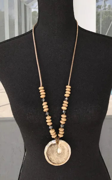 Handmade Artisan Geo Stone Stacked Necklace-UN695