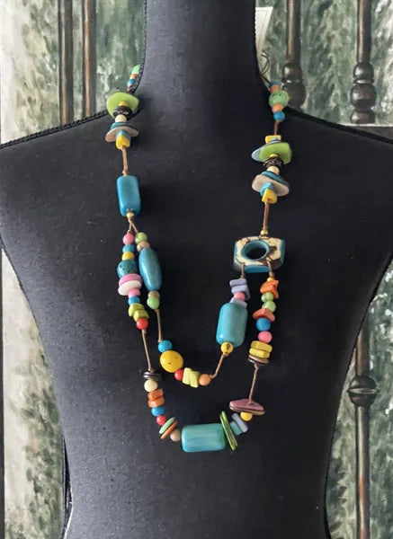 Tagua Handmade Rebecca Necklace-LC224-PASTEL