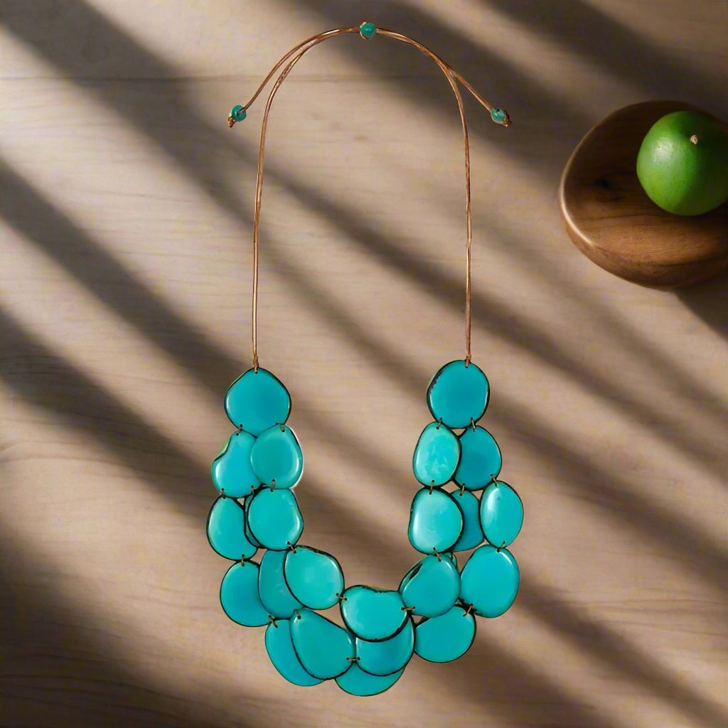 Tagua Handmade Amiga Necklace-LC250-TQ