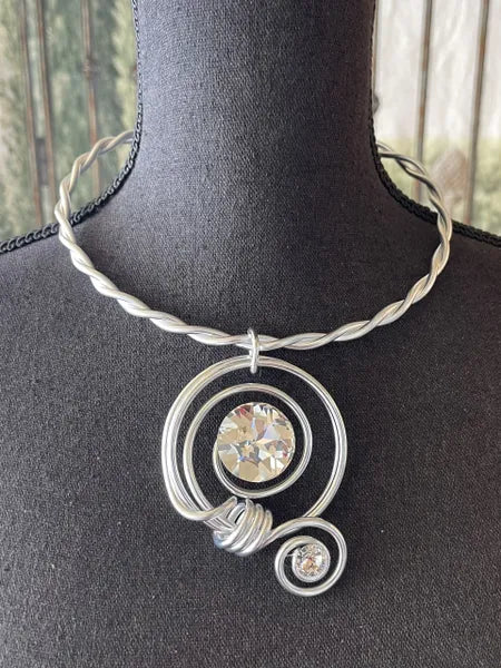 Jeff Lieb Australian Crystal Silver Necklace-118224