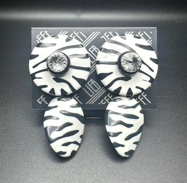 Jeff Lieb Zebra Earrings-21590