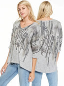 Inoah Collection VNeck Cadence Tunic- IN-T347BG