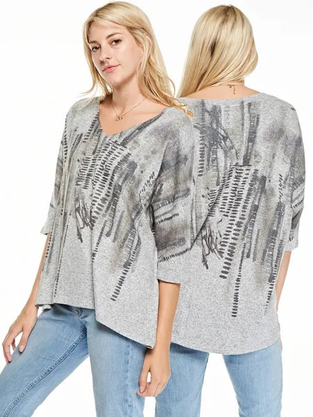 Inoah Collection VNeck Cadence Tunic- IN-T347BG