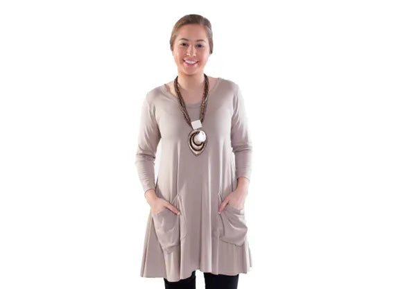 Comfy USA V Neck Pocket Tunic-M595