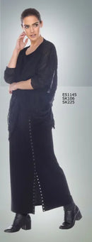 Sun Kim Long Snap Skirt-SK225