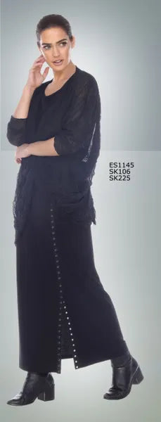 Sun Kim Long Snap Skirt-SK225