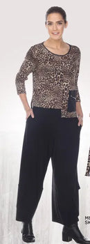 Comfy USA Crew-Neck Leopard Tunic-M864P