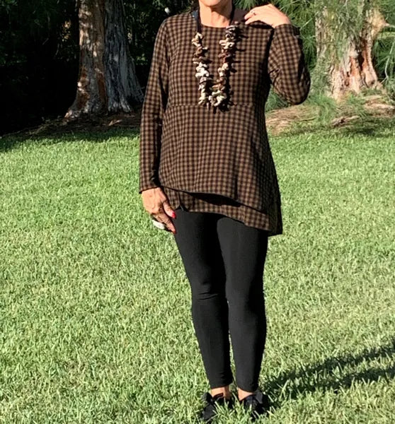 COMFY USA PLAID TUNIC-M866P