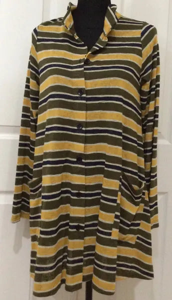 Comfy USA Delia 2 Pocket Button Down Top-M1010P