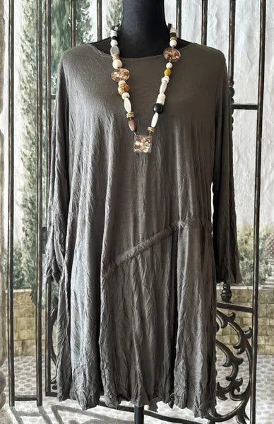 Comfy USA Lana Crinkle Side Scrunch Tunic-C579