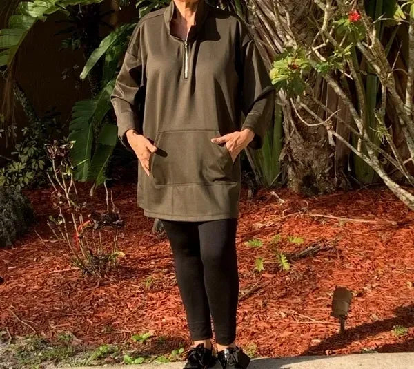 Comfy USA Ponte Half Zip Jacket/ Tunic-LSC114