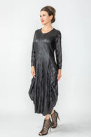 IC Collection Crinkle Mesh Trim Dress-IC-6645D