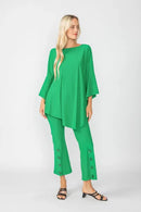 IC Collection Ruffle Sleeve Asymmetrical Top-IC-4723T