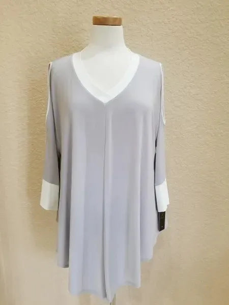 IC Collection V-Neck Open Shoulder Tunic-9902T-B