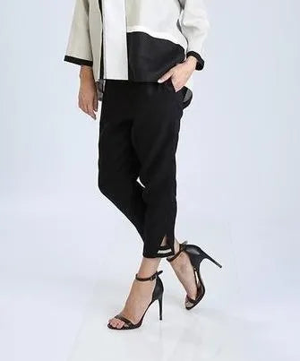 IC Collection Ankle Embellished Linen Pant-IC-3456P