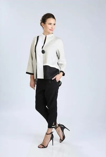 IC Collection Ankle Embellished Linen Pant-IC-3456P