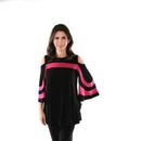 IC Collection Two Tone Open Shoulder Tunic-IC-1381T-B