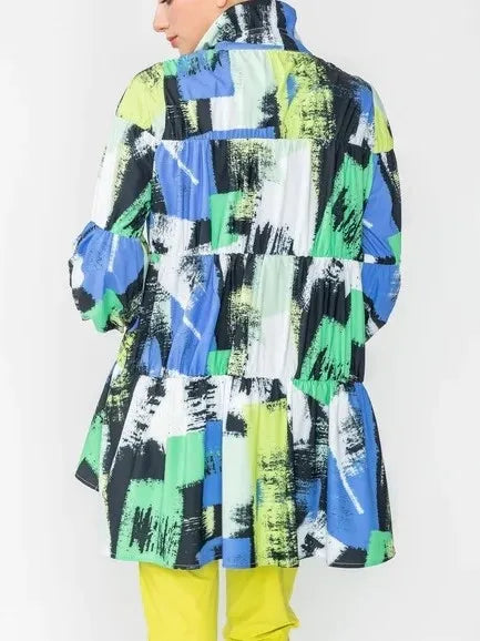 IC Collection Brush Stroke Layered Jacket-IC-4679J