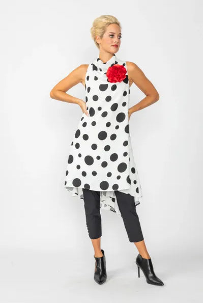 IC Collection Cowl Neck Spotted Dress/Tunic | Unique Apparel USA