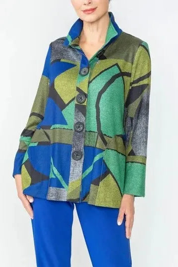 IC Collection Abstract Button Up Jacket | Unique Apparel USA