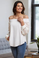 Joseph Ribkoff Blanc Fleur Off The Shoulder Tunic-JR-202163