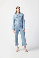 Joseph Ribkoff Fitted Denim Jacket With Allover Rhinestones-241914