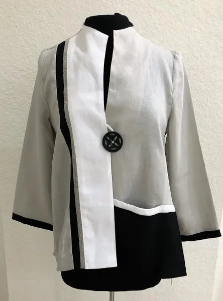 IC Collection Linen Embellish Jacket-IC-3440J