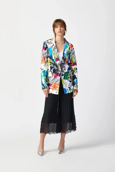 Joseph Ribkoff Abstract Print Silky Knit Blazer-JR-241302
