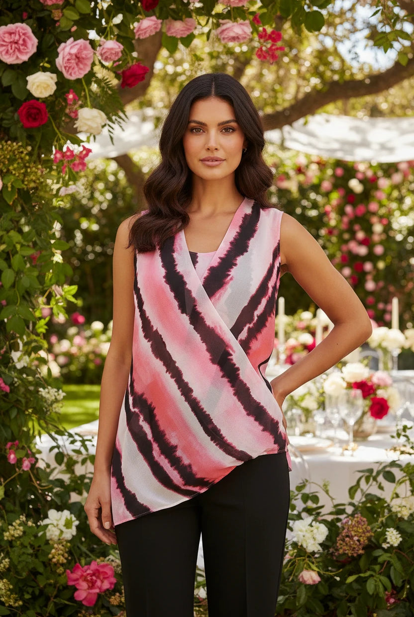 Joseph Ribkoff Cross Front Blouse | Unique Apparel USA