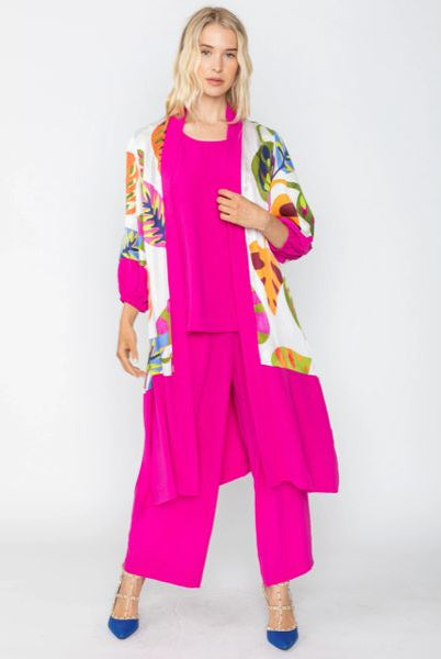 IC Collection Tropical Print Long Open Jacket | Unique Apparel USA