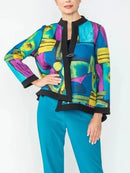 IC Collection One Button Mosaic Jacket-IC-6696J