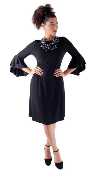 Fickle Sticks Black & White Banded Necklace-N01-B