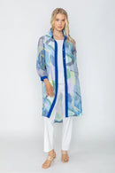 IC Collection Long Mesh Button Down Blouse/Jacket-IC-5676B