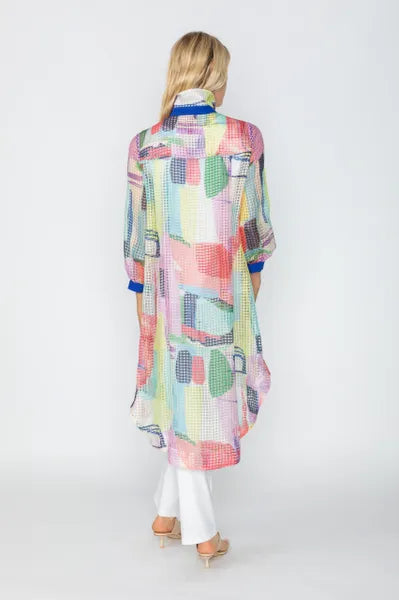 IC Collection Long Mesh Button Down Blouse/Jacket-IC-5676B