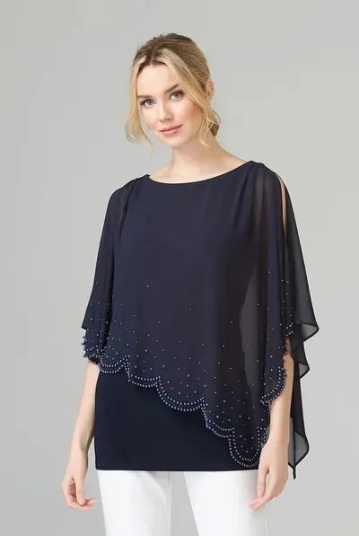 Joseph Ribkoff Swing Top with Pink Pearl Design | Unique Apparel USA