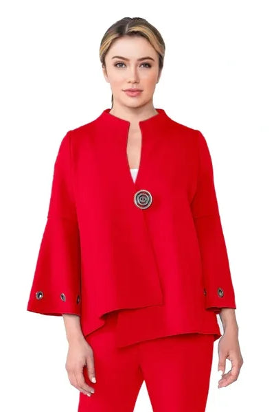 IC Collection Eyelet Bell Sleeve Jacket | Unique Apparel USA