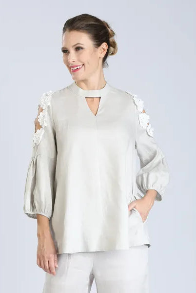 IC Collection Floral Embellished Cold Shoulder Tunic | Unique Apparel USA