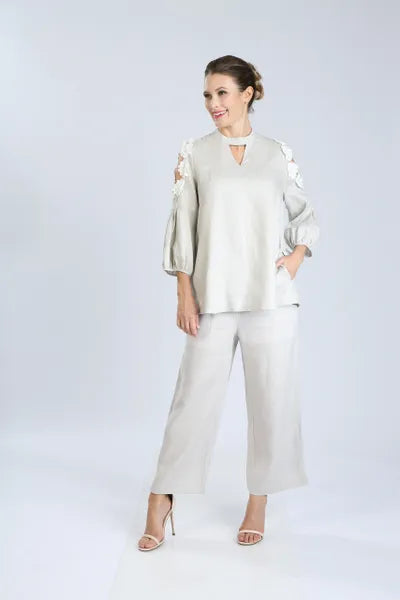IC Collection Floral Embellished Cold Shoulder Tunic-IC-3247T