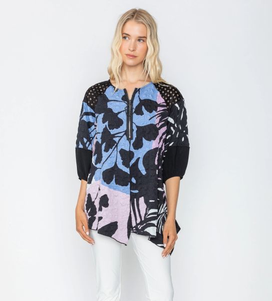 IC Collection Lantern Sleeve Tropical Print Tunic-IC-5024T