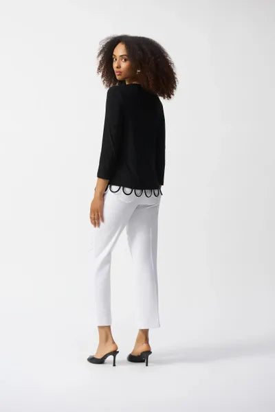 Joseph Ribkoff Silky Knit Loop Detail Fitted Top Style 251133