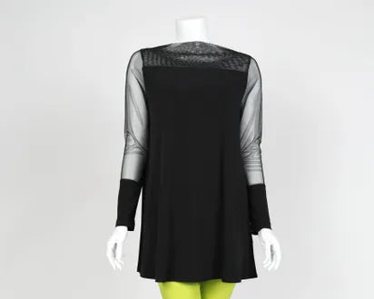 IC Collection Mesh Sleeve Tunic-IC-5602T