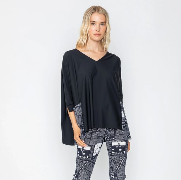 IC Collection Newspaper Print Drape Tunic-IC-4496T