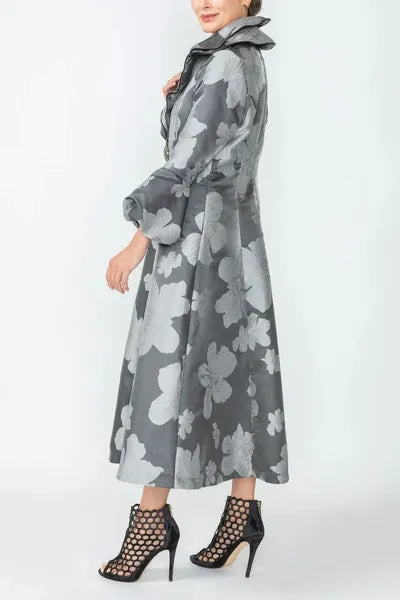 IC Collection Blossom Double Collar Long Jacket-IC-4764J
