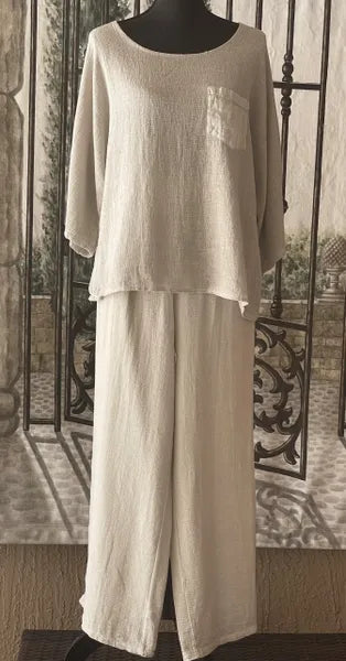 Angela Mara Woven Top-30713