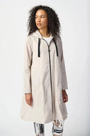 Joseph Ribkoff Memory Woven Hooded Trapeze Coat-241068